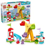 LEGO DUPLO Peppa Pig Lunapark 10453 | 2 Yaş ve Üzeri Çocuklar için Kedi ve Köpek Dahil 3 Figür İçeren Eğitici Oyuncak Yapım Seti, Hediye Fikri (53 Parça)