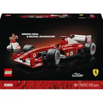 LEGO Icons Ferrari F2004 ve Michael Schumacher 11375 | Yetişkinler için Sergileme Standı ve Minifigür İçeren Dekoratif Model Yapım Seti, Hediye Fikri (735 Parça)