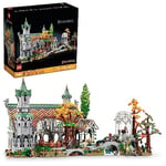 LEGO Icons YÜZÜKLERİN EFENDİSİ: RIVENDELL 10316 - Yetişkinler için Hediye Fikri, Frodo, Sam, Bilbo Baggins, Boromir, Legolas ve Gri Gandalf Dahil 15 Minifigür İçeren Model Yapım Seti (6167 Parça)
