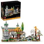 LEGO Icons YÜZÜKLERİN EFENDİSİ: RIVENDELL 10316 - Yetişkinler için Hediye Fikri, Frodo, Sam, Bilbo Baggins, Boromir, Legolas ve Gri Gandalf Dahil 15 Minifigür İçeren Model Yapım Seti (6167 Parça)