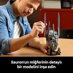 LEGO Icons Yüzüklerin Efendisi: Sauron'un Miğferi 11373 | Yetişkinler için Minifigür ve Sergileme Standı İçeren Dekoratif Model Yapım Seti, Hediye Fikri (538 Parça)