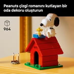 LEGO Ideas Peanuts: Snoopy’nin Köpek Kulübesi 21368 | Yetişkinler için Duruşu Ayarlanabilir Snoopy Figürü İçeren Koleksiyonluk Dekoratif Model Yapım Seti, Hediye Fikri (964 Parça)