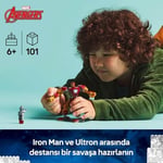 LEGO Marvel Iron Man Robotu, Ultron’a Karşı 76307-6 Yaş ve Üzeri Süper Kahraman Sevenler için Yaratıcı Oyuncak Yapım Seti, Doğum Günü Hediyesi (101 Parça)