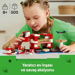 LEGO Minecraft Moshroom Evi 21270 – 8 Yaş ve Üzeri Erkek ve Kız Çocuklar için Mantar Tarlaları, Steve Figürü ve Yaratıklar İçeren Rol Yapım Oyuncağı Yapım Seti, Doğum Günü Hediyesi Fikri (500 Parça)