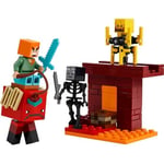 LEGO Minecraft Nether Lav Savaşı 21266 – Çocuklar için Alex Figürü, Yaratıklar, Wither Skeleton, Kılıç ve Döndürülen Blaze İçeren Yapım Seti, 6 Yaş ve Üzeri Kız ve Erkekler için Doğum Günü Hediyesi