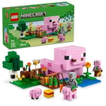 LEGO Minecraft Yavru Domuz Evi 21268 – 7 Yaş ve Üzeri Çocuklar için Kahraman Figürü, Yaratıklar ve Orman Biyomu İçeren Çiftlik Hayvanı Yapım Seti, Erkek ve Kız Çocukları için Hediye Fikri (238 Parça)