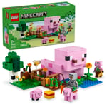LEGO Minecraft Yavru Domuz Evi 21268 – 7 Yaş ve Üzeri Çocuklar için Kahraman Figürü, Yaratıklar ve Orman Biyomu İçeren Çiftlik Hayvanı Yapım Seti, Erkek ve Kız Çocukları için Hediye Fikri (238 Parça)