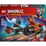 LEGO NINJAGO Kai’nin Motosiklet Hız Yarışı 71838-6 Yaş Üzeri Kız ve Erkek Çocuklar için Kai'nin Yarış Motosikleti ile İfrit Motosikleti ve 2 Minifigür İçeren Yaratıcı Oyuncak Yapım Seti (79 Parça)