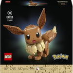 LEGO Pokémon Eevee 72151 - Yetişkin Kadınlar ve Erkekler için Otantik Detaylar İçeren Duruşu Ayarlanabilir Dekoratif Koleksiyonluk Model Yapım Seti, Yetişkinlere Yaratıcı Hediye Fikri (587 Parça)