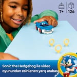 LEGO Sonic the Hedgehog Sonic: Şimşek Araba 77117 | 7 Yaş ve Üzeri Çocuklar için Yaramaz Yüz Baskılı Sonic Minifigürü İçeren Oyuncak Yapım Seti, Hediye Fikri (126 Parça)
