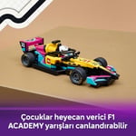 LEGO Speed Champions F1 ACADEMY LEGO Yarış Arabası 77258 | 10 Yaş ve Üzeri Çocuklar için Kıyafetli ve Kasklı Minifigür İçeren Oyuncak Yapım Seti, Hediye Fikri (201 Parça)