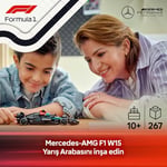 LEGO Speed Champions Mercedes-AMG F1 W15 Yarış Arabası 77244 – 10 Yaş ve Üzeri Kız ve Erkek Çocukları için Koleksiyonluk Sürücü Minifigürü İçeren Yapım Seti ve Sergileme Seti (267 Parça)
