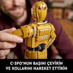 LEGO Star Wars™ C-3PO™ 75398 - Yetişkinler için İnşa Edilebilen Koleksiyonluk ve Nostaljik Droid Figürü Yapım Seti (1138 Parça)