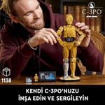 LEGO Star Wars™ C-3PO™ 75398 - Yetişkinler için İnşa Edilebilen Koleksiyonluk ve Nostaljik Droid Figürü Yapım Seti (1138 Parça)