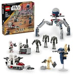 LEGO Star Wars Klon Trooper ve Savaş Droidi Savaş Paketi Seti 75372 – 7 Yaş ve Üzeri Kız ve Erkek Çocuklar için 4 Minifigür ve 5 Droid İçeren Oyuncak Yapım Seti, Doğum Günü Hediyesi Fikri (215 Parça)