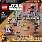 LEGO Star Wars Klon Trooper ve Savaş Droidi Savaş Paketi Seti 75372 – 7 Yaş ve Üzeri Kız ve Erkek Çocuklar için 4 Minifigür ve 5 Droid İçeren Oyuncak Yapım Seti, Doğum Günü Hediyesi Fikri (215 Parça)