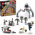 LEGO Star Wars Klon Trooper ve Savaş Droidi Savaş Paketi Seti 75372 – 7 Yaş ve Üzeri Kız ve Erkek Çocuklar için 4 Minifigür ve 5 Droid İçeren Oyuncak Yapım Seti, Doğum Günü Hediyesi Fikri (215 Parça)