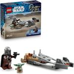 LEGO Star Wars Mandalorian ve Grogu’nun Hız Motoru 75436 | 6 Yaş ve Üzeri Çocuklar için Blaster Silahlı Mandalorian Minifigürü İçeren Oyuncak Yapım Seti, Hediye Fikri (58 Parça)