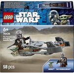 LEGO Star Wars Mandalorian ve Grogu’nun Hız Motoru 75436 | 6 Yaş ve Üzeri Çocuklar için Blaster Silahlı Mandalorian Minifigürü İçeren Oyuncak Yapım Seti, Hediye Fikri (58 Parça)