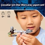 LEGO Star Wars Mandalorian ve Grogu’nun Hız Motoru 75436 | 6 Yaş ve Üzeri Çocuklar için Blaster Silahlı Mandalorian Minifigürü İçeren Oyuncak Yapım Seti, Hediye Fikri (58 Parça)