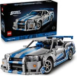 LEGO Technic Daha Hızlı Daha Öfkeli Nissan Skyline GT-R (R34) Araba 42210 - Yetişkinler için Dekoratif Araba Modeli Yapım Seti, Doğum Günü Hediyesi (1410 Parça)