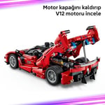 LEGO Technic Ferrari FXX K 42212 – 10 Yaş ve Üzeri Çocuklar için STEM'e İlgi Uyandıran Model Araba Oyuncak Yapım Seti, Spor Araba Tutkunları İçin Yaratıcı Hediye Fikri ve Eğitici Oyun (897 Parça)