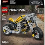 LEGO Technic Sarı Motosiklet 42225 | 7 Yaş ve Üzeri Çocuklar için Direksiyon İçeren Oyuncak Yapım Seti, Hediye Fikri (151 Parça)