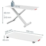 Leitz Masa Sehpası, Kompakt, Dizüstü Bilgisayarlar için Yüksekliği Ayarlanabilir Sehpa, İnce ve Yerden Tasarruflu, 700 x 350 mm, Ergo Cozy Serisi, Beyaz ve  - Seçenekler: 700 x 350 mm, 800 mm x 420 mm