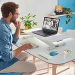Leitz Masa Sehpası, Kompakt, Dizüstü Bilgisayarlar için Yüksekliği Ayarlanabilir Sehpa, İnce ve Yerden Tasarruflu, 700 x 350 mm, Ergo Cozy Serisi, Beyaz ve  - Seçenekler: 700 x 350 mm, 800 mm x 420 mm