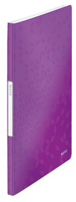 Leitz WOW A4 Sunum Dosyası, Metalik Mor, 20 Şeffaf Poşetli, 40 A4 Sayfa Kapasiteli, 46310062