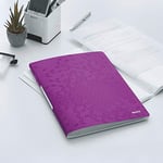 Leitz WOW A4 Sunum Dosyası, Metalik Mor, 20 Şeffaf Poşetli, 40 A4 Sayfa Kapasiteli, 46310062