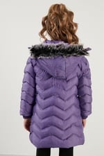 Lela Peluş Astarlı Yakası Suni Kürklü Çıkarılabilir Kapüşonlu Kışlık Mont Kız Çocuk MONT 5766041