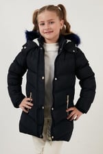 Lela Peluş Astarlı Yakası Suni Kürklü Çıkarılabilir Kapüşonlu Kışlık Mont Kız Çocuk MONT 5761908 - Seçenekler: 5 Yıl, 6 Yıl, 7 Yıl, 11 Yıl, 12 Yıl
