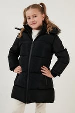 Lela Peluş Astarlı Yakası Suni Kürklü Çıkarılabilir Kapüşonlu Kışlık Mont Kız Çocuk MONT 5760072 - Seçenekler: 5 Yıl, 6 Yıl, 7 Yıl