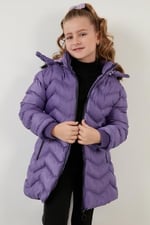 Lela Peluş Astarlı Yakası Suni Kürklü Çıkarılabilir Kapüşonlu Kışlık Mont Kız Çocuk MONT 5766041