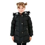 Lela Yakası Suni Kürklü Peluş Astarlı Kapüşonlu Kışlık Şişme Mont Kız Çocuk MONT 6035018