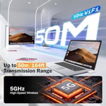 Lemorele Kablosuz USB C Verici ve Alıcı, 164FT/50M, USB-C iPhone/Tablet/Dizüstü/PC'den Monitör/Projektör/TV Kutusuna Video Ses Akışı için 5G HDMI Kablosuz İletim (Beyaz)