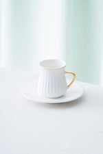 Lena 6 Kişilik Beyaz Kahve Fincanı Takımı - 90 ml
