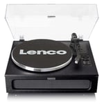 Lenco LS-430 Pikap – Bluetooth Pikap – Entegre Hoparlör 40 Watt RMS – Kayış tahriki – Pitch Control – Ön güçlendirici – RCA Out ve AUX-In – 3,5 mm – Siyah LS-430BK