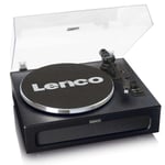 Lenco LS-430 Pikap – Bluetooth Pikap – Entegre Hoparlör 40 Watt RMS – Kayış tahriki – Pitch Control – Ön güçlendirici – RCA Out ve AUX-In – 3,5 mm – Siyah LS-430BK