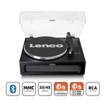 Lenco LS-430 Pikap – Bluetooth Pikap – Entegre Hoparlör 40 Watt RMS – Kayış tahriki – Pitch Control – Ön güçlendirici – RCA Out ve AUX-In – 3,5 mm – Siyah LS-430BK