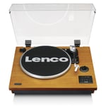 Lenco LS-55 pikap entegre hoparlörlü - Bluetooth alıcısı - MP3'ten doğrudan kodlama - 2 x 5 Watt RMS - USB girişi - AUX - kahverengi