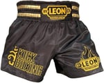 Leon Kick Boxing Nakışlı Kick Boks Şortu Siyah