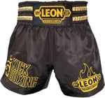 Leon Kick Boxing Nakışlı Kick Boks Şortu Siyah