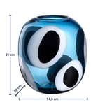 Leonardo Occhi Blu El Yapımı Premium Dekoratif Vazo 21 cm