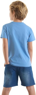 Let's Play Erkek Çocuk T-shirt Denim Şort Takım
