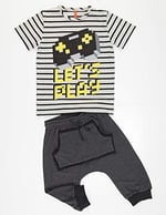 Lets Play Erkek Çocuk T-shirt Kapri Şort Takım