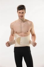 LETTI Unisex Siyah Bel Destekleyici Ortopedik Balenli Bel Korsesi
