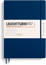 Leuchtturm1917 Master Klasik (A4+), 235 Sayfa Not Defteri, Noktalı, Lacivert - Seçenekler: Dotted, Kariert, Liniert, şeffaf