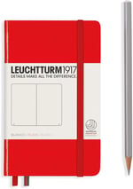Leuchtturm1917 Not Defteri Cep Boy (A6), Sert Kapak, 187 Numaralandırılmış Sayfa, Düz, Kırmızı